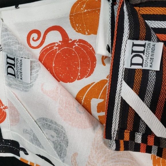 Design Imports NWT Set/2 100% Cotton Halloween Dish Towels - Picture 3 of 5